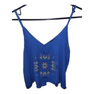 Cropped embellished tank top